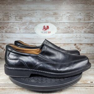 ECCO Seattle Loafers Men Size 11 Black Leather Comfort Slip On Shoes Extra Width